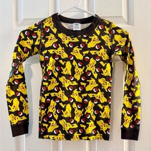 Hanna Andersson Pokemon Pikachu Long Sleeve Pajama Top Size 8